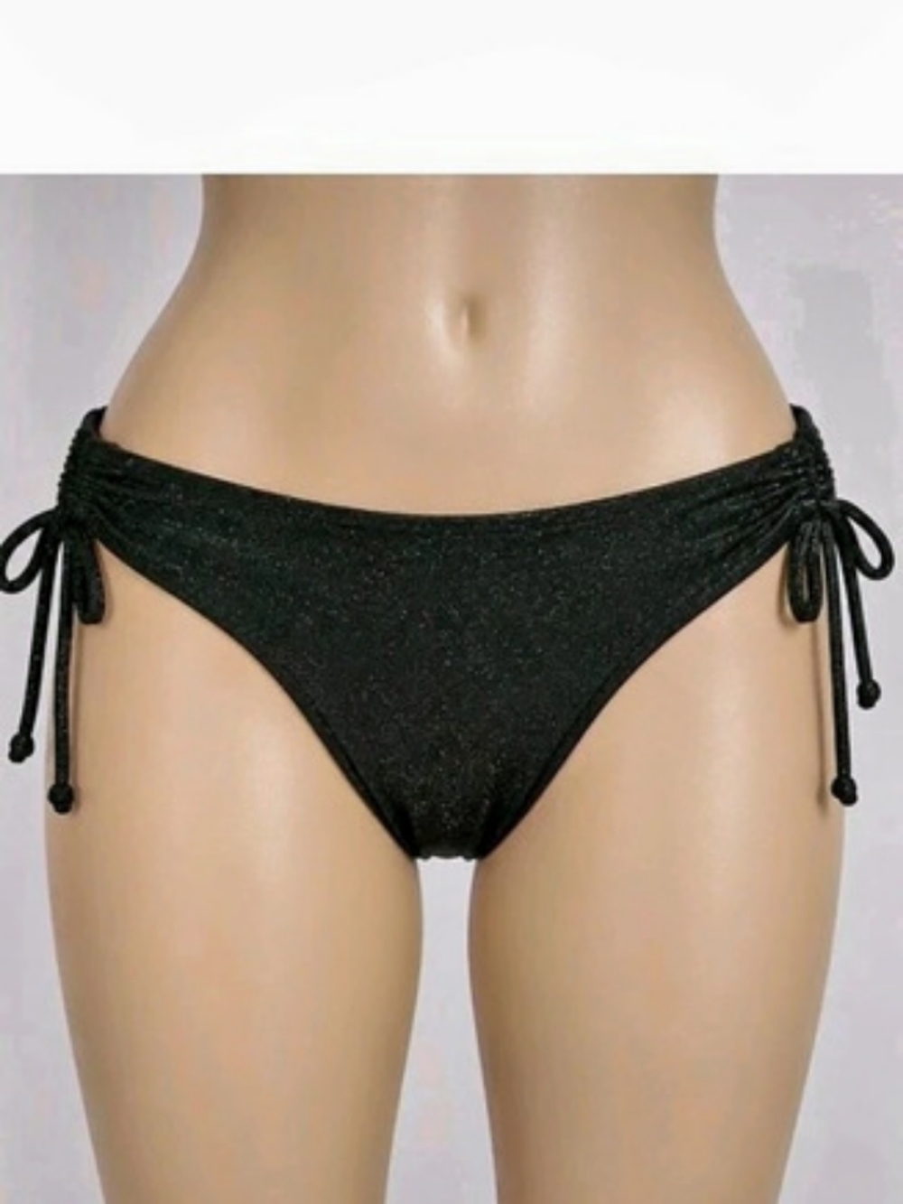 Old Navy Mid-Rise Side-Tie Shine Bikini Swim Bottoms Black Side-Tie Bikini